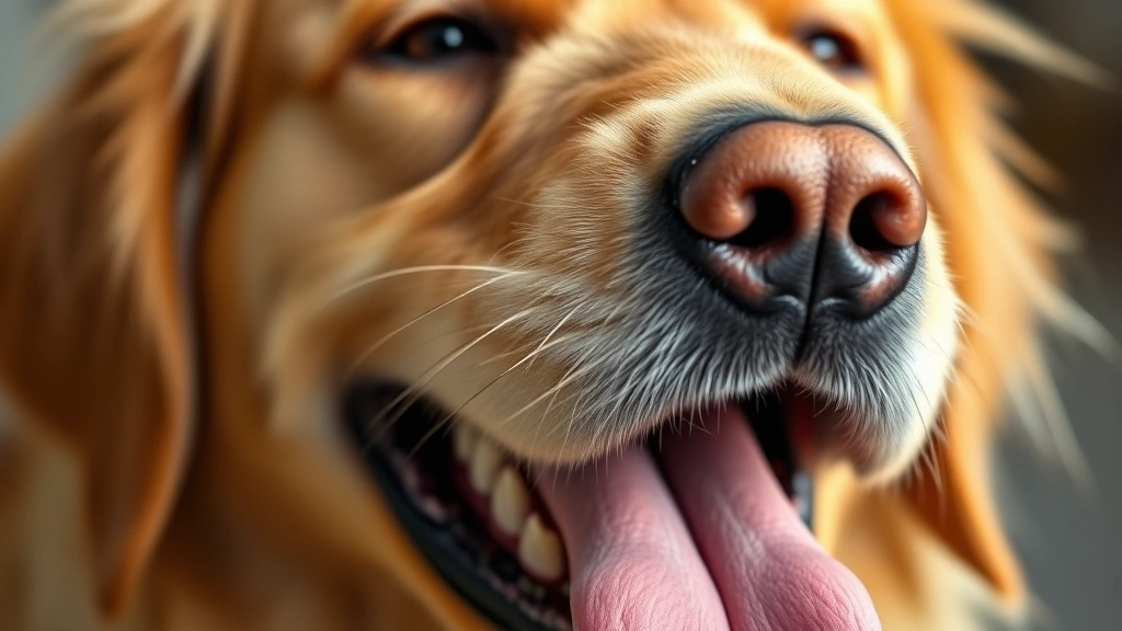 Close-up of a golden retriever's open mouth showing teeth and tongue, photorealistic, natural lighting, no text