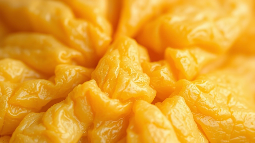 Close-up of chewy dried apricot texture showing concentrated wrinkled surface detail