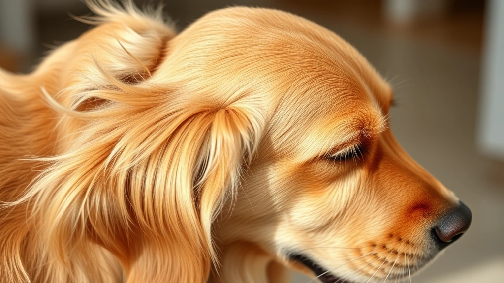 Golden retriever scratching behind ear with red irritated skin visible, close-up of inflamed area