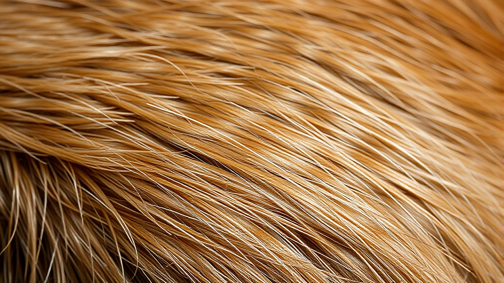 Dog's skin texture and coat close-up showing healthy shine and cleanliness, macro photography of fur strands and natural coat oils