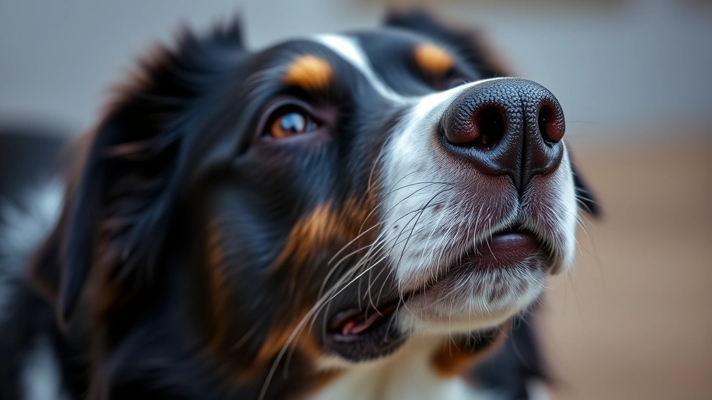 Close-up of a Border Collie's face showing intense focus, with blurred background, alert and concentrated expression