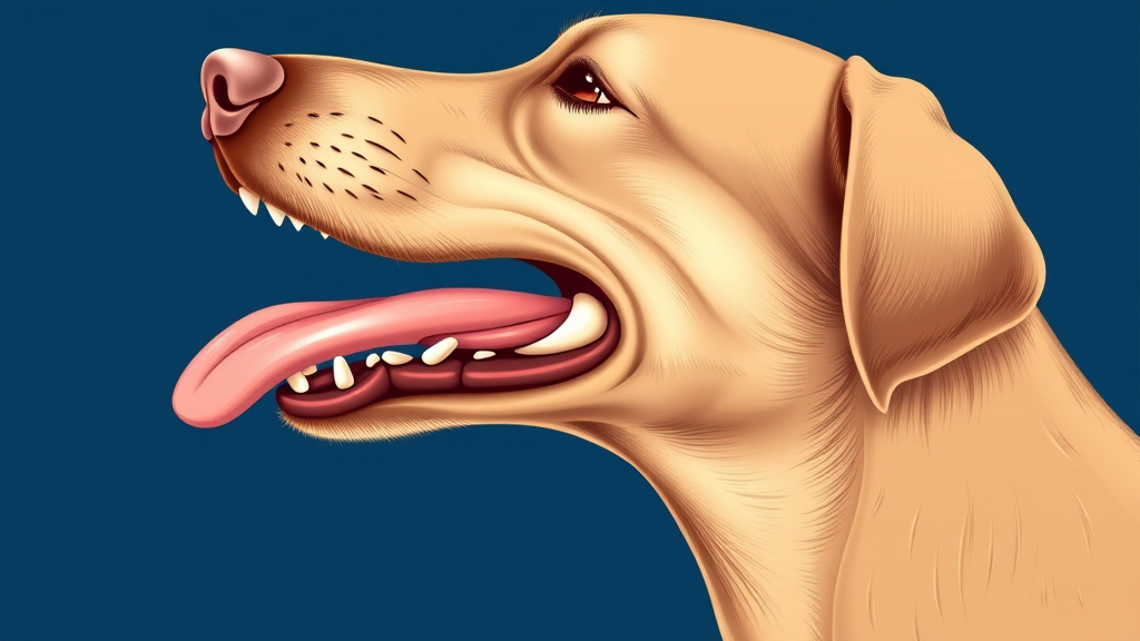 Detailed cross-section illustration of dog tongue showing taste bud locations, no text no words no letters