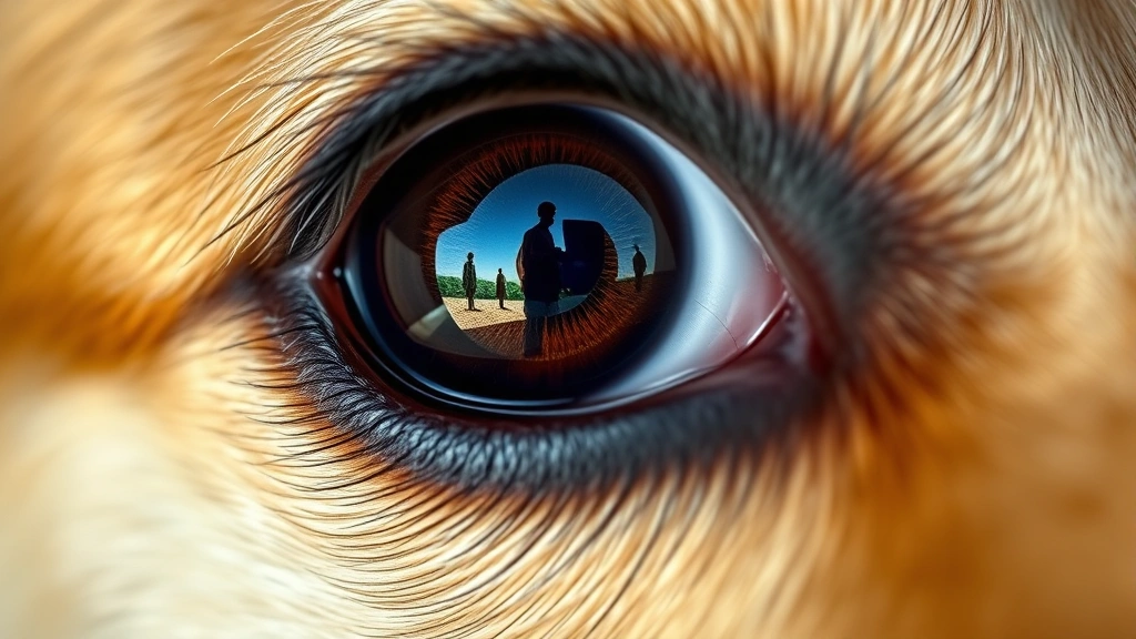 Close-up of a dog's eye with realistic pupil, iris detail, and highlight reflection, demonstrating proper eye anatomy and shading technique