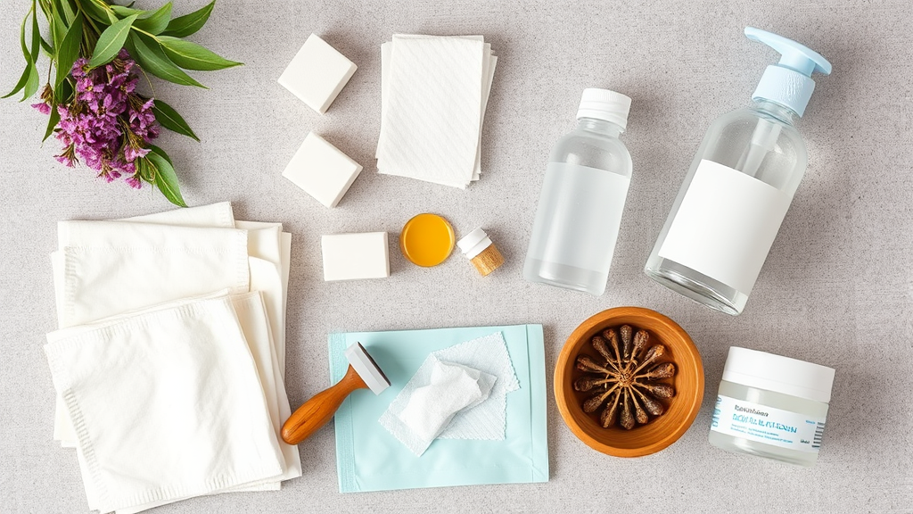 Clean wound care supplies laid out including gauze saline solution and natural remedies, no text no words no letters