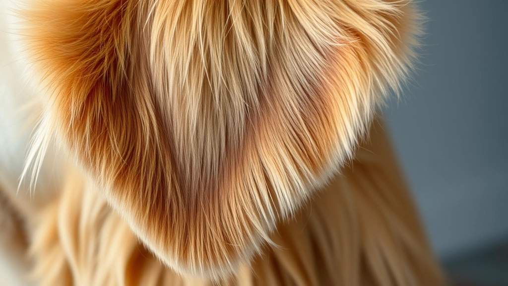 Close-up of a golden retriever's ear showing healthy pink ear flap tissue, well-lit and clear, photorealistic style