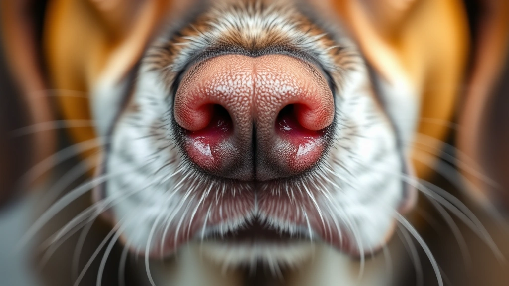 Close-up of a dog's healthy pink gums and moist nose, showing signs of proper hydration and good health