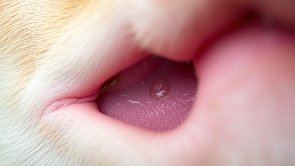 Close up view of healthy dog ear canal with pink interior and clean appearance no text no words no letters