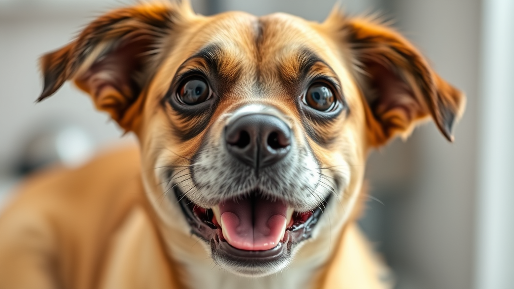 Happy healthy dog after grooming and treatment, fresh and clean appearance, no text no words no letters