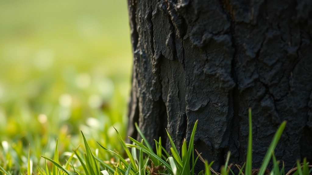 Close-up of dark tarry dog stool on grass showing melena texture