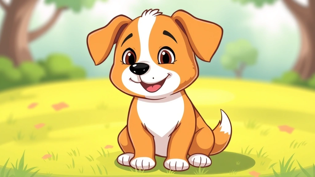 anaplasmosis in dogs - A cartoon illustration of a small brown and white dog sitting outdoors on grass