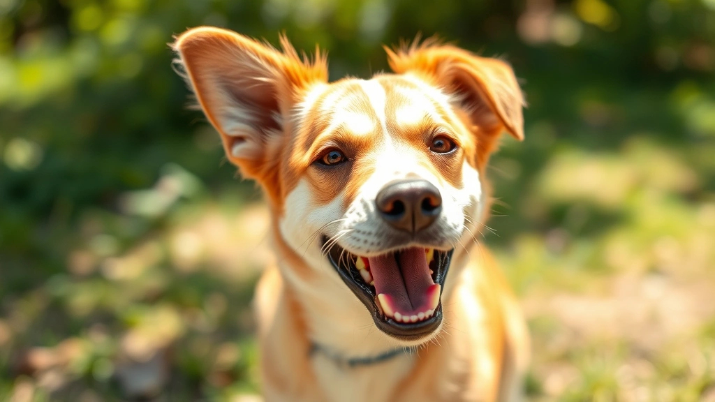 devil dog meaning - Playful dog with mischievous expression, natural outdoor setting, bright dayligh