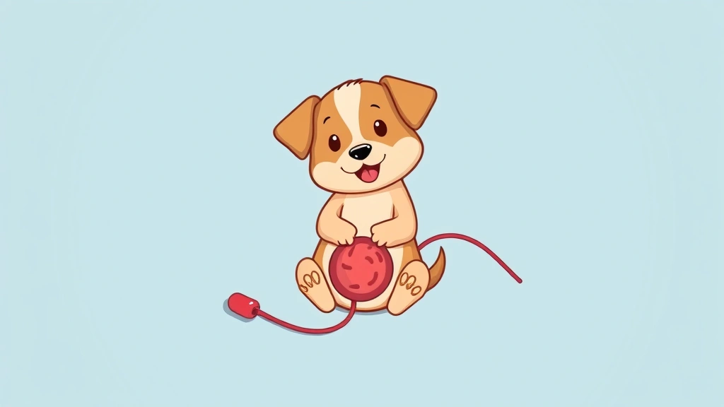 do dogs have belly buttons - Cartoon illustration of a puppy inside the womb connected by an umbilical cord t