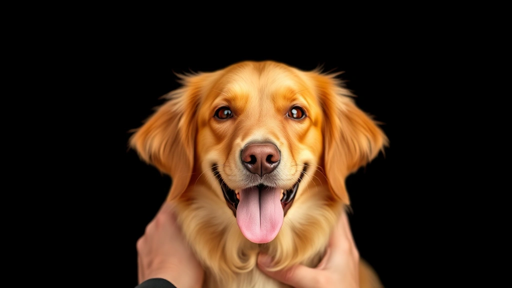dog ear cleaner - A happy golden retriever with floppy ears being gently held by a person's hands