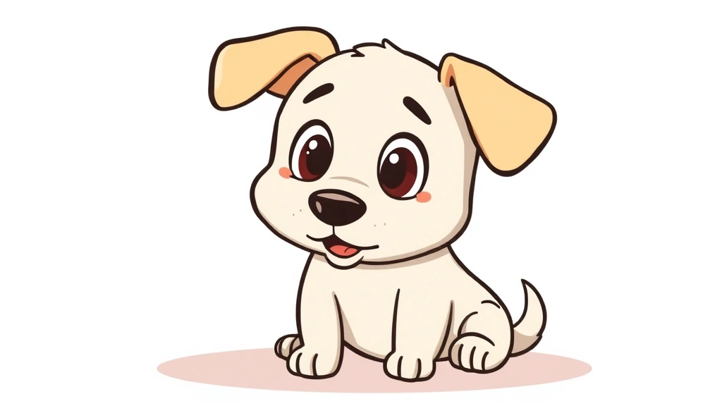 dog hiccups - A cartoon illustration of a small dog with its mouth slightly open, showing a cu