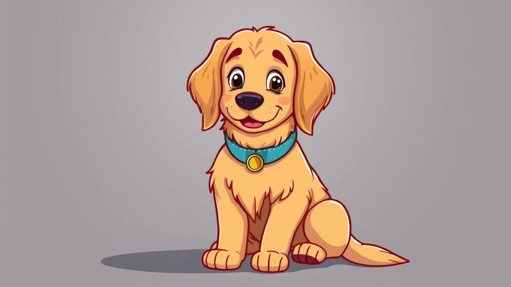 dog hot spot - A cartoon golden retriever sitting calmly while wearing a soft blue Elizabethan