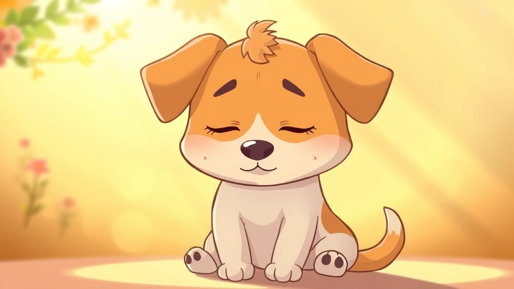 dog meme closed eyes - A cartoon dog with gently closed eyes and a peaceful, zen-like expression sittin