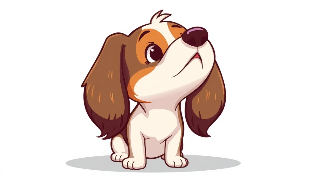 dog reverse coughing and sneezing - Cartoon illustration of a small dog with head extended backward