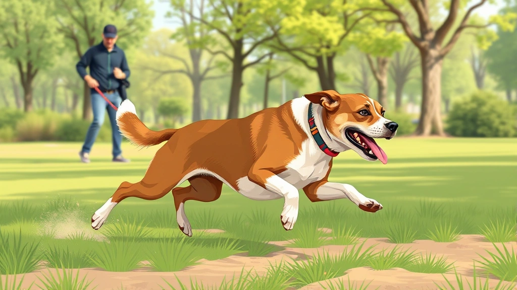 dog run run -
Dog doing interval sprint training in a park with