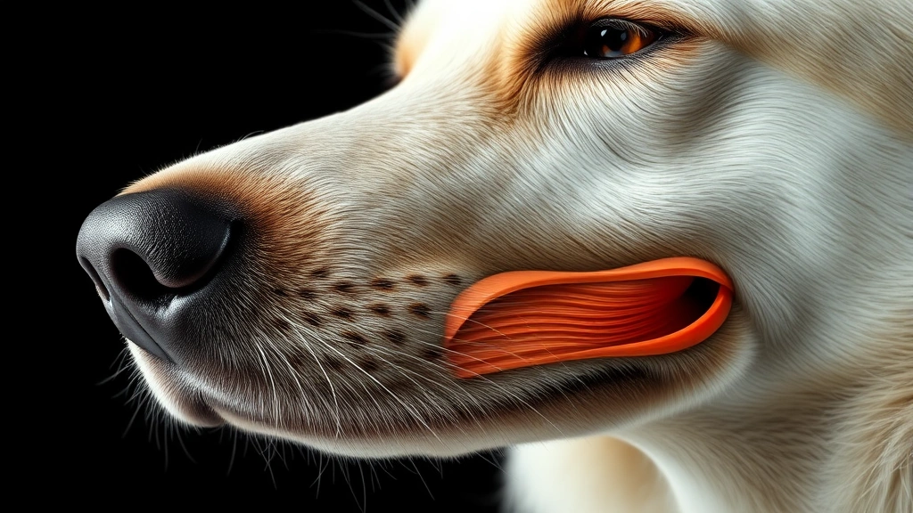 dog skull -
Photorealistic close-up of dog snout and nasal passages showing olfactory anato