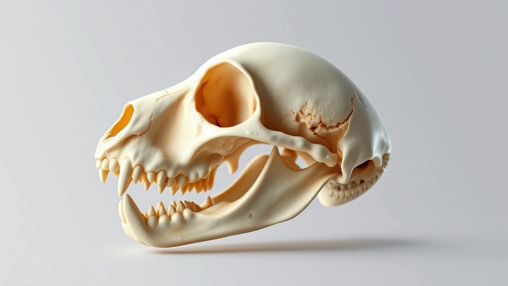 dog skull -
Photorealistic image of puppy skull showing fontanels (soft spots) and developi