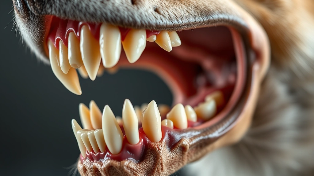 dog skull -
Photorealistic detailed view of dog teeth and dental structure inside open cani