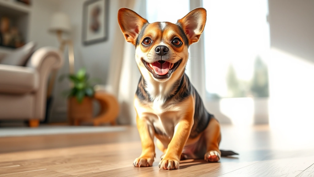 musk doge - A charming small dog with a stocky build and expressive face, sitting in a playf