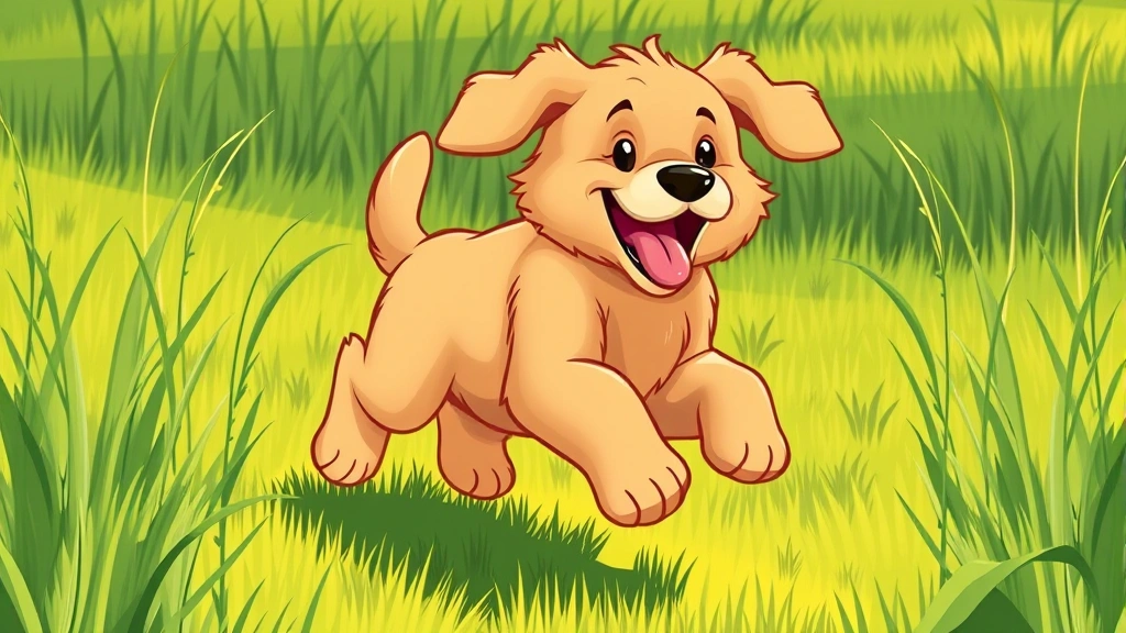 when do dogs stop growing - A playful golden retriever puppy with oversized paws running through green grass