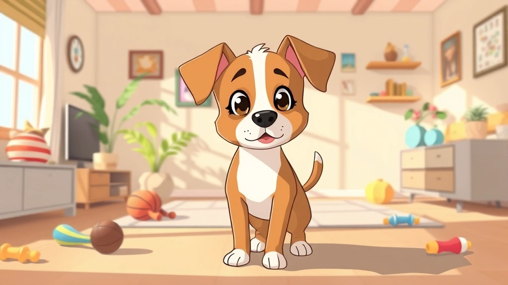 wilbur shelter dog adoption return - A warm illustration of a nervous brown and white shelter dog with soft eyes stan