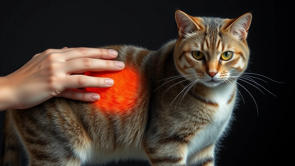 adult cat feeding guide -
Photorealistic image of an adult cat with ideal body condition being gently exa