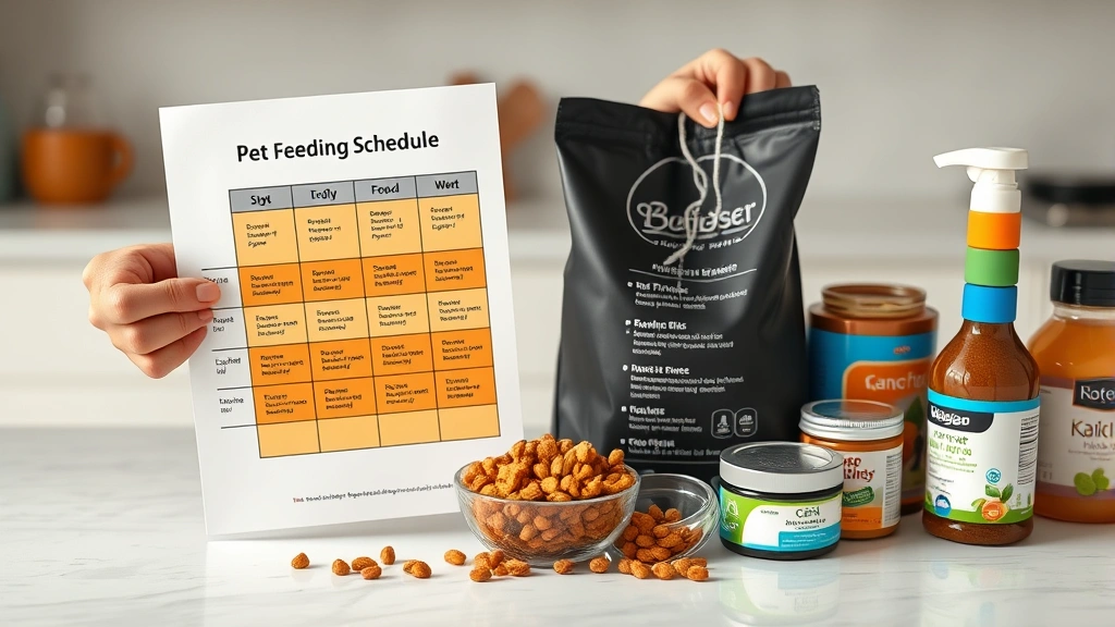 appetite stimulation schedule -
Photorealistic image of a pet owner’s hands presenting a well-organized f