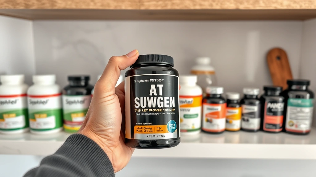 automatic pet supplement delivery -
Photorealistic image of a cat owner’s hand holding a supplement powder co