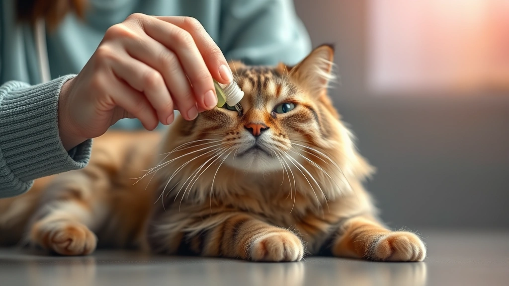 behavioral support supplements -
Photorealistic image of a pet owner administering a liquid supplement to a cont