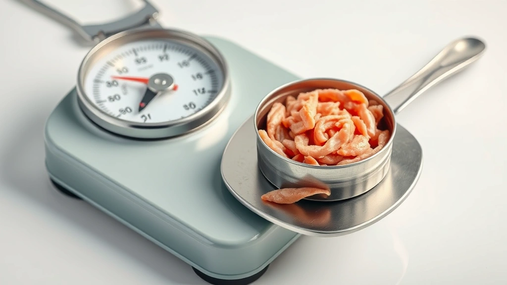 can cats eat tuna -
Photorealistic image of a veterinary scale with a small portion of canned tuna 
