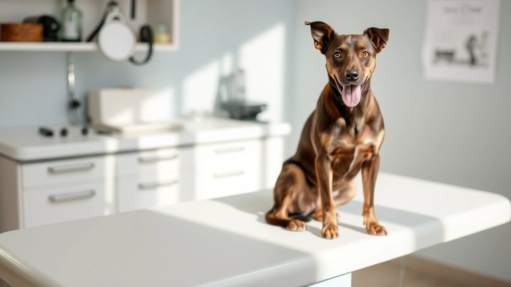 can i put neosporin on my dog -
sitting on a white veterinary examination table with soft natural lighting
