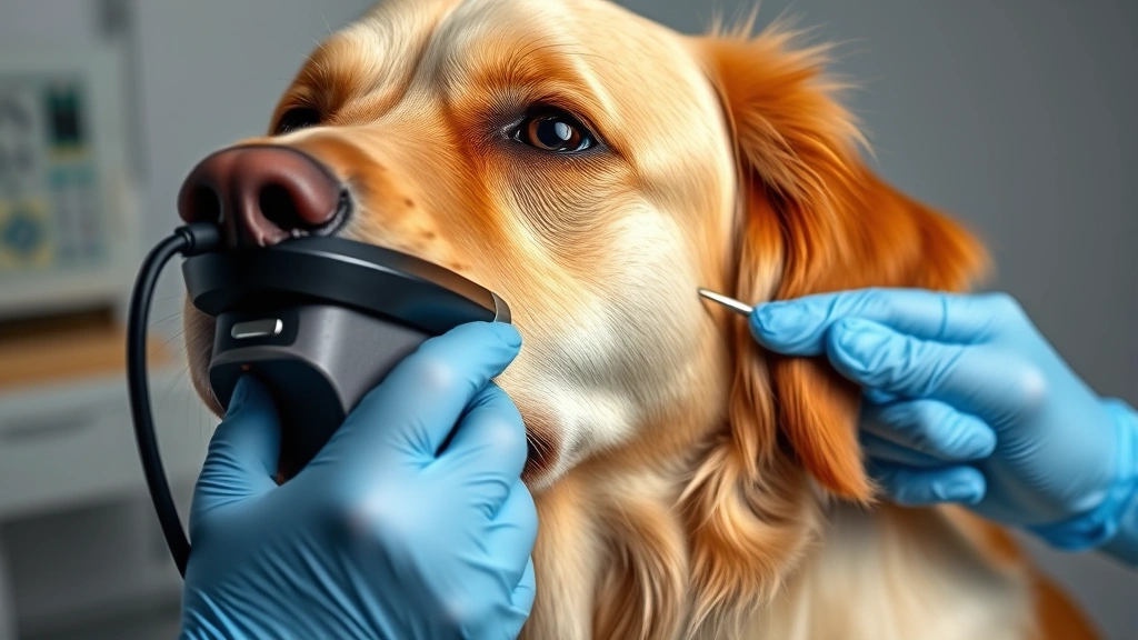 cancerous skin tags on dogs images -
Photorealistic image of a veterinarian’s hands performing a skin examinat