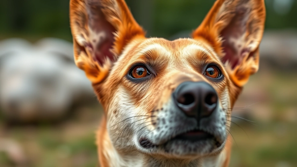 carolina dog breed -
Photorealistic close-up portrait of a Carolina dog’s face showing their d