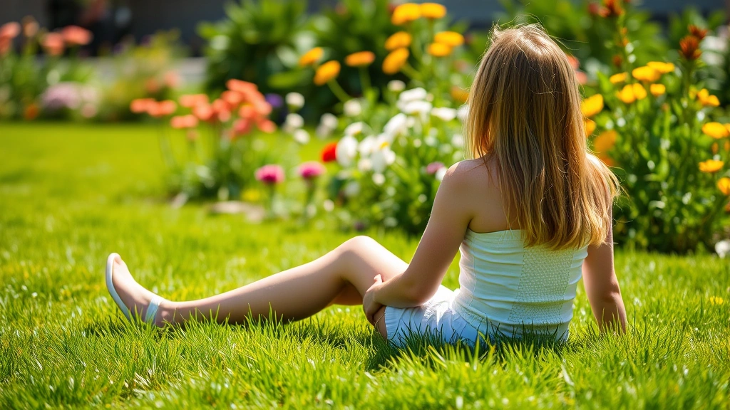 cavachon dog -
sitting in a sunny garden with green grass and flowers in the background