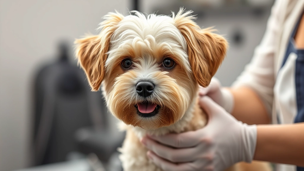 cavachon dog -
Photorealistic image of a cavachon dog being groomed by a professional groomer