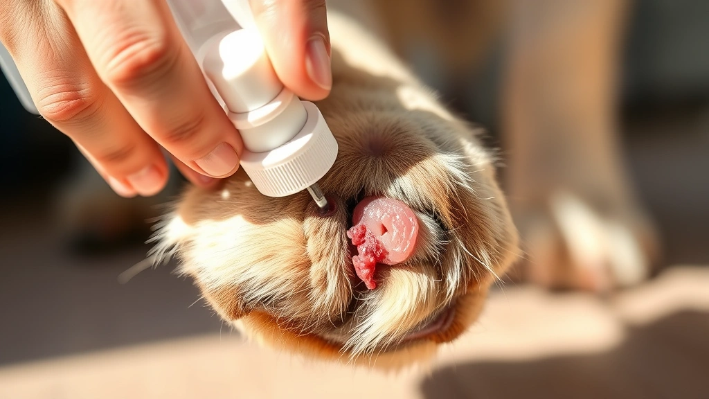 chlorhexidine for dogs -
Photorealistic image of a small wound on a dog’s paw being gently cleaned