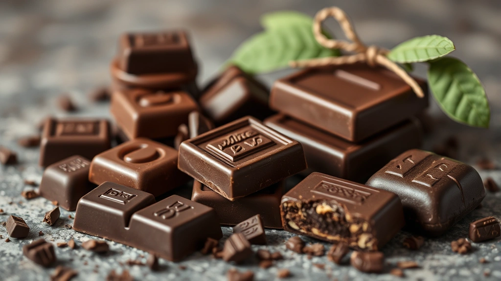 chocolate toxicity in pets -
Photorealistic image of various chocolate products (dark chocolate