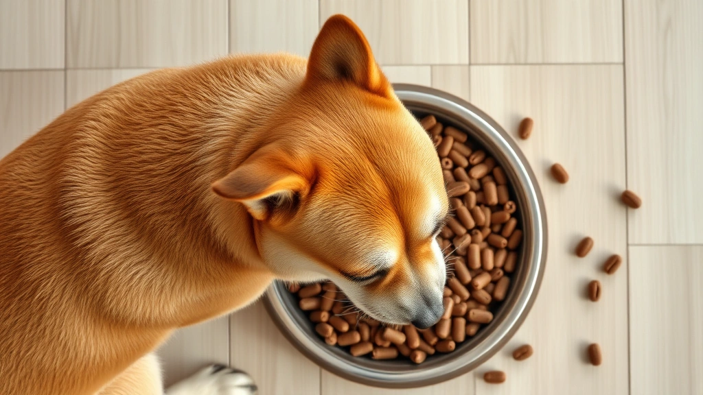 chug dog -
Photorealistic overhead shot of a chug dog eating from a slow feeder bowl
