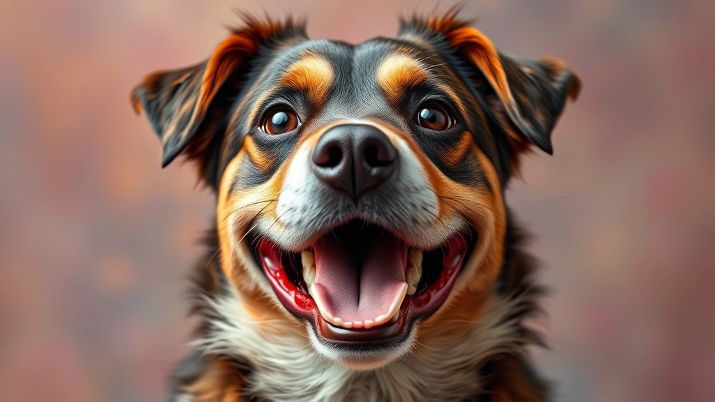 coat health feeding routine -
Photorealistic photo of a happy dog with a vibrant