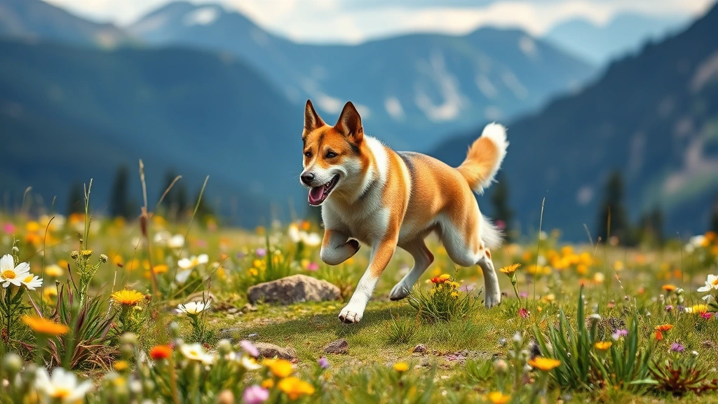 colorado mountain dog -
Photorealistic image of a Colorado mountain dog running through a mountain mead