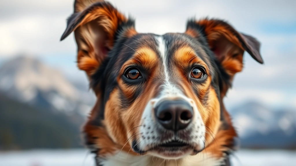 colorado mountain dog -
Photorealistic close-up portrait of a Colorado mountain dog’s face showin