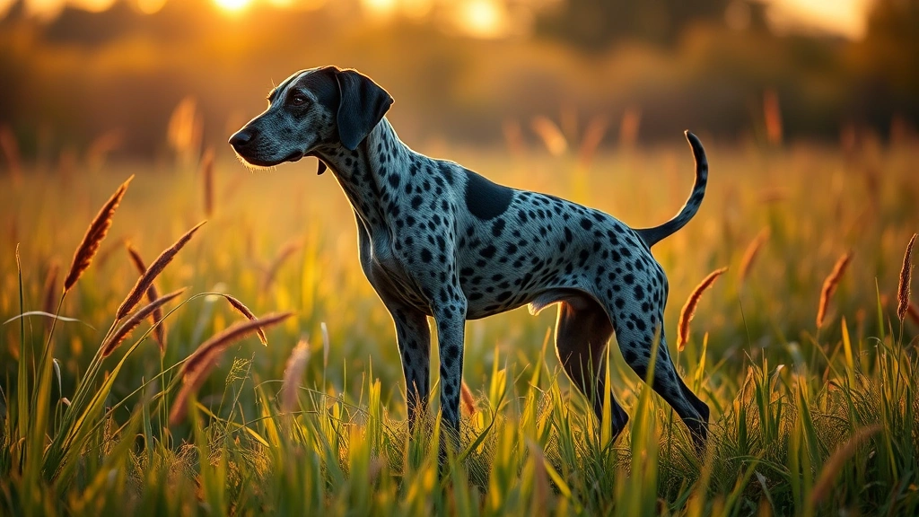 coonhound dog -
Photorealistic image of a Bluetick Coonhound standing in a pointing stance in t