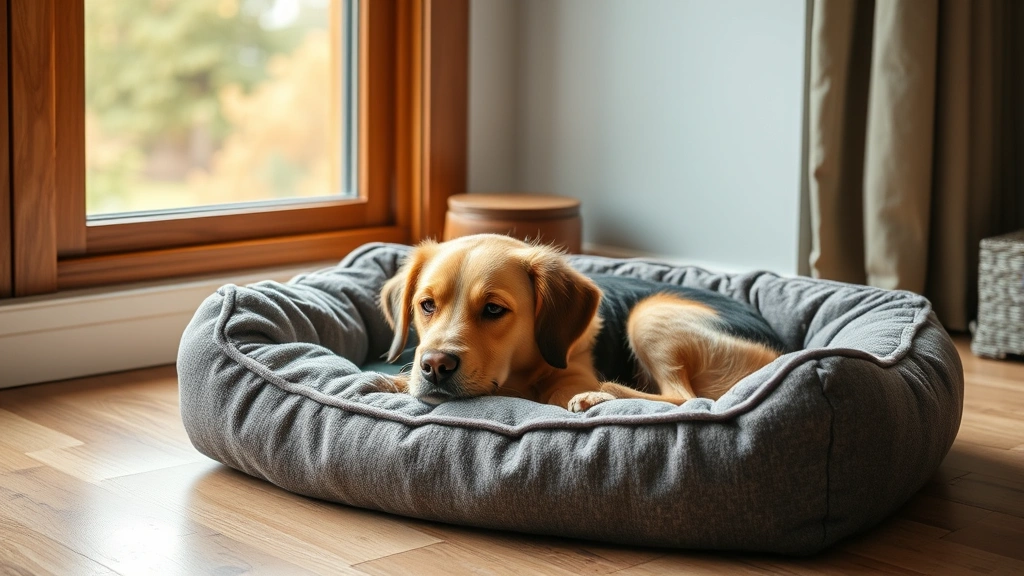 custom dog shirts -
relaxing on a comfortable dog bed by a window

