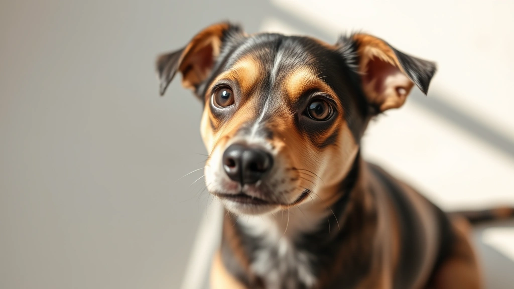 cute dog drawing -
A photorealistic image of a small mixed breed dog with adorable features, tilte