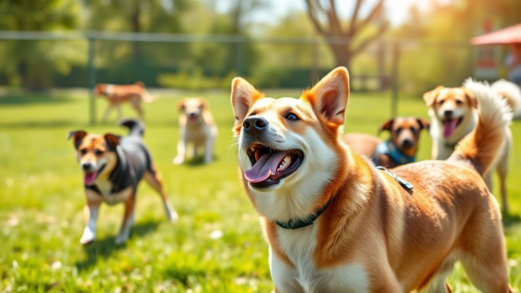 dapp vaccine for dogs -
Photorealistic image of a healthy adult dog playing joyfully in a dog park with