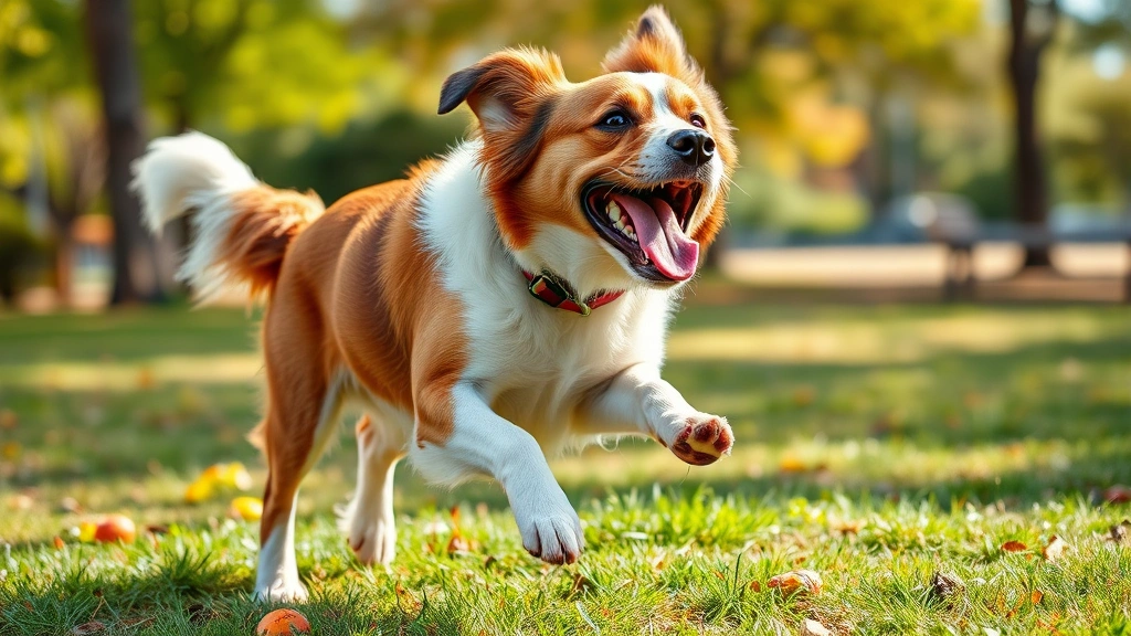 denamarin advanced for dogs -
Photorealistic image of a healthy dog playing in a park with vitality and energ