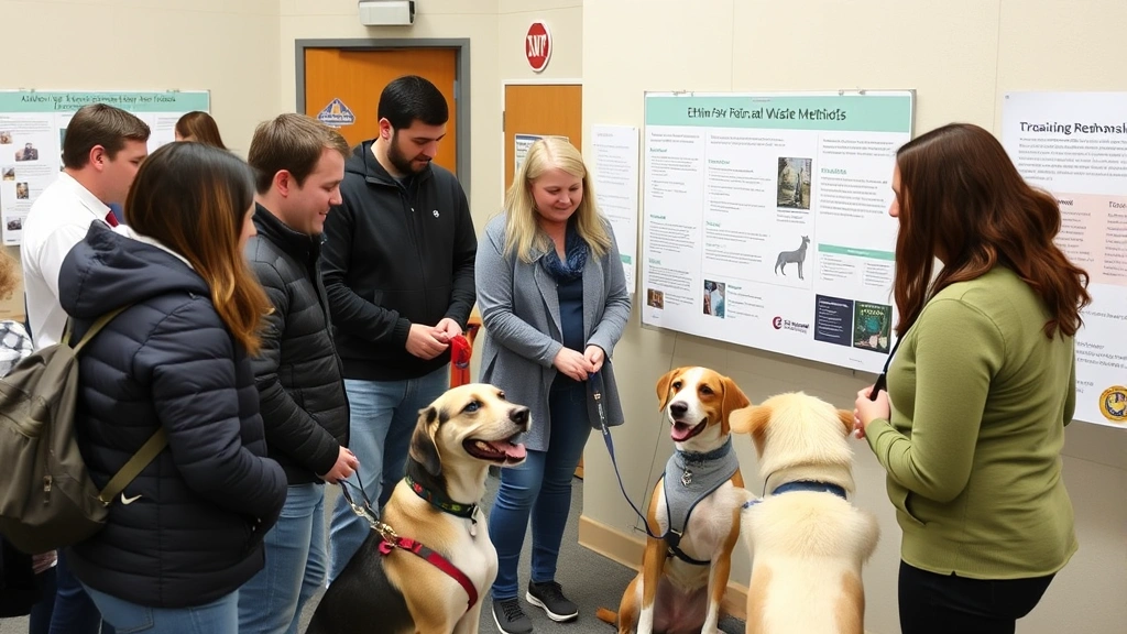 denise frazier dog video -
Diverse group of pet owners and trainers at a community animal welfare educatio